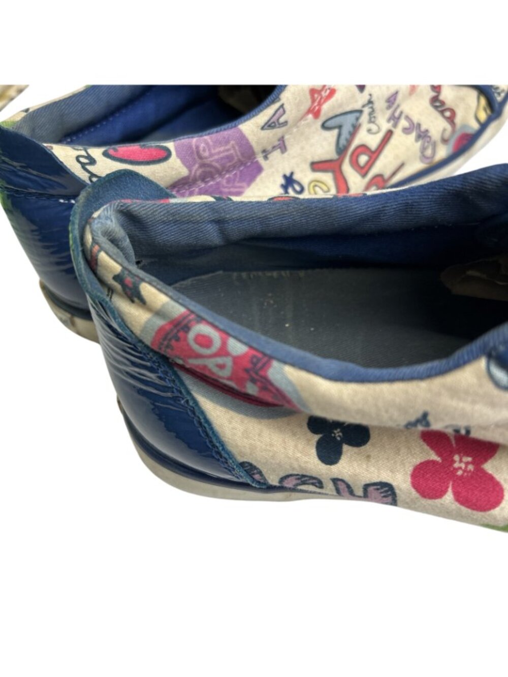Coach Poppy Sneakers Graffiti Print Low Top Lace Up Casual Shoes 9.5B - Picture 11 of 12